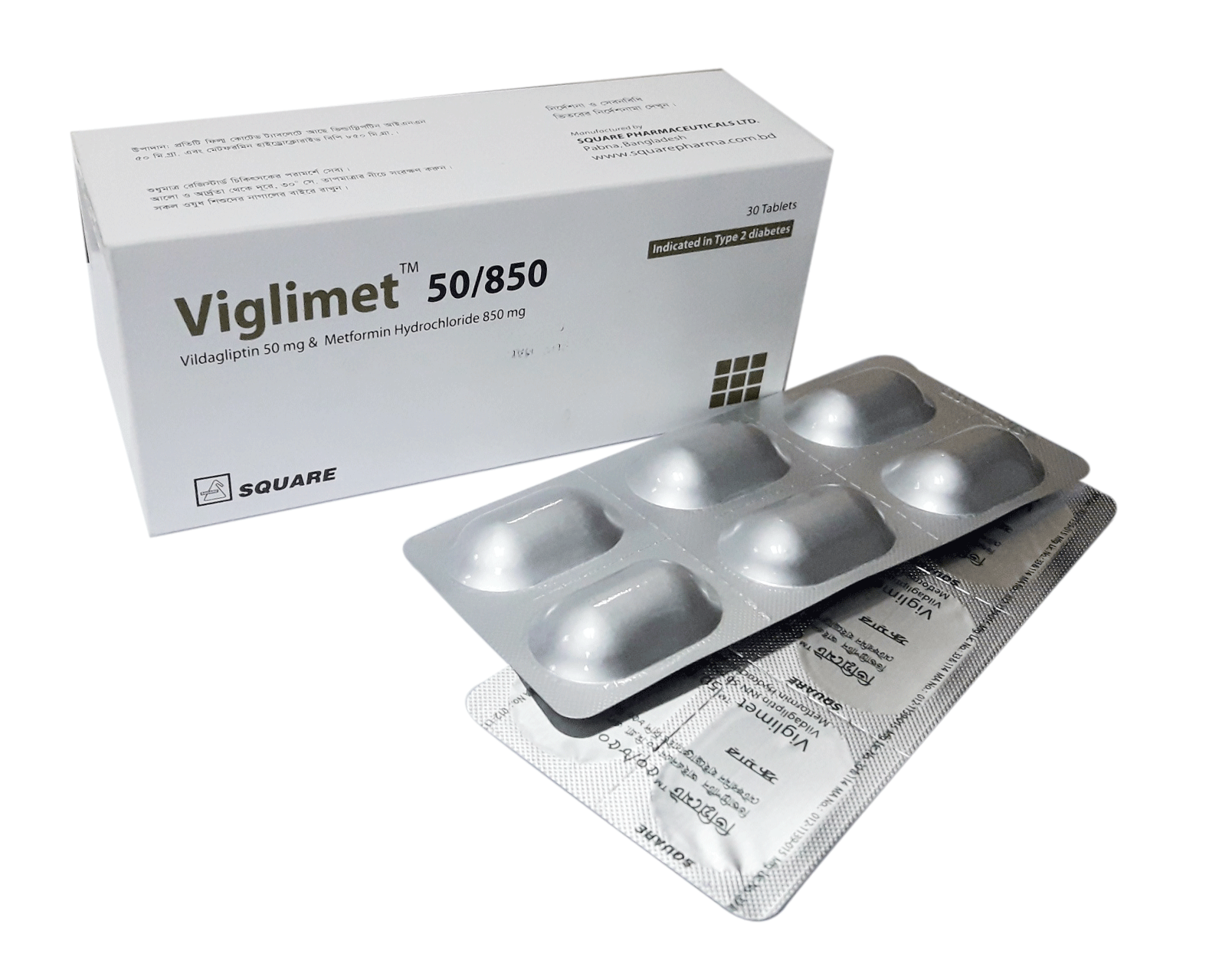 Picture of Tablet Viglimet 50 mg+850 mg